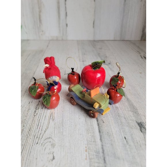 Vintage teacher apple school car ornament Xmas set - Picture 2 of 9